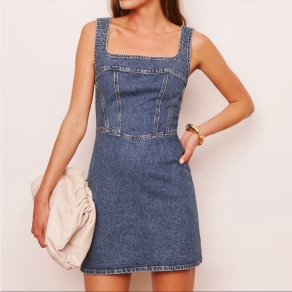 Reformation Dresses & Skirts - Reformation Davies Bustier Denim Mini Dress